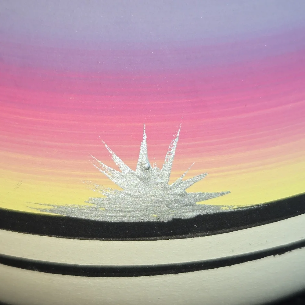 Navaho Native American Hataly Signed Black &‎ Pastel Colored Vase 5.5